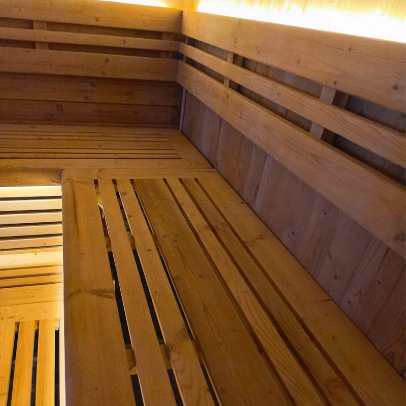 2026 Custom Square Outdoor Sauna - Luxury Spruce Wood Cabin with Stainless Steel Steam Stove Home Spa