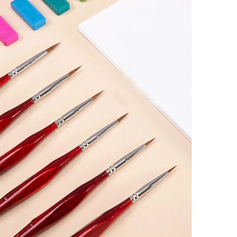 CHENISTORY 6Pcs/Set Paint By Numbers Brushes Extra Fine Detail Paint Brushes Artist Miniature Model Maker Tool Set For Oil Paint