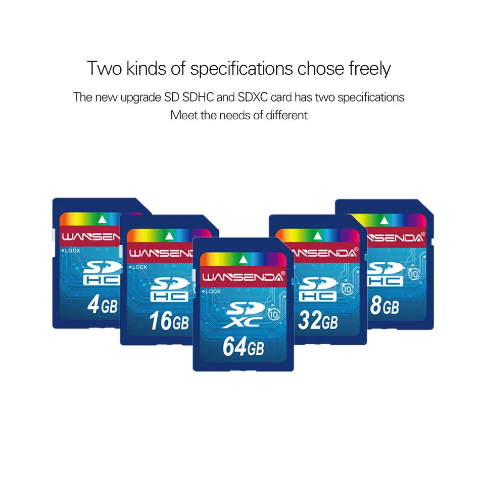 WANSENDA Memory Card SD Card 64GB 32GB 16GB 8GB 4GB SDHC Trans Flash Card SD Memory Card for Digital Camera