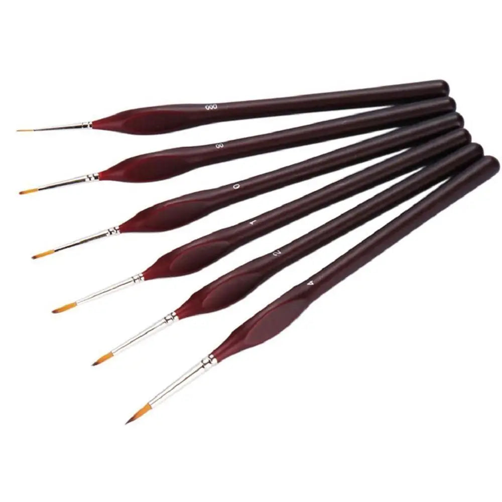 CHENISTORY 6Pcs/Set Paint By Numbers Brushes Extra Fine Detail Paint Brushes Artist Miniature Model Maker Tool Set For Oil Paint