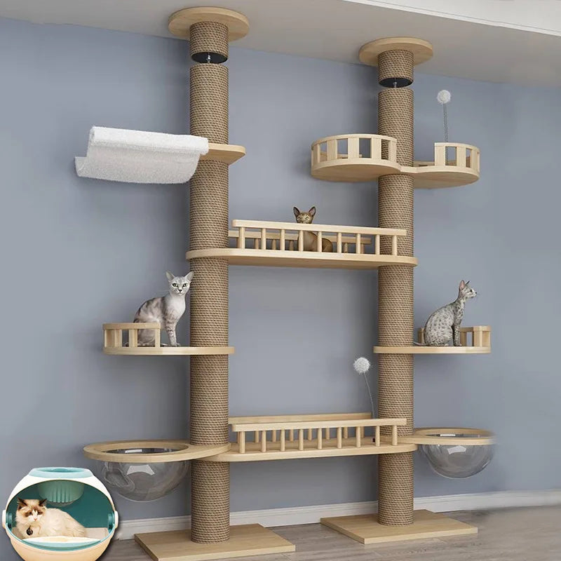 Multi-Level Cat Tree With Scratching Posts Jumping Platform Hammock Top Perch Factory Wholesale cat Bed for Cats