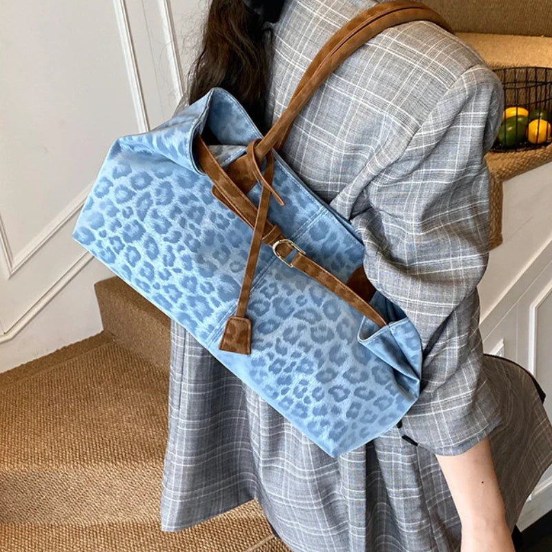 Leopard PU Leather Shoulder Bags for Women 2026 Luxury Designer Brand Trend Tote Bag Females Short Handle Handbags and Purses