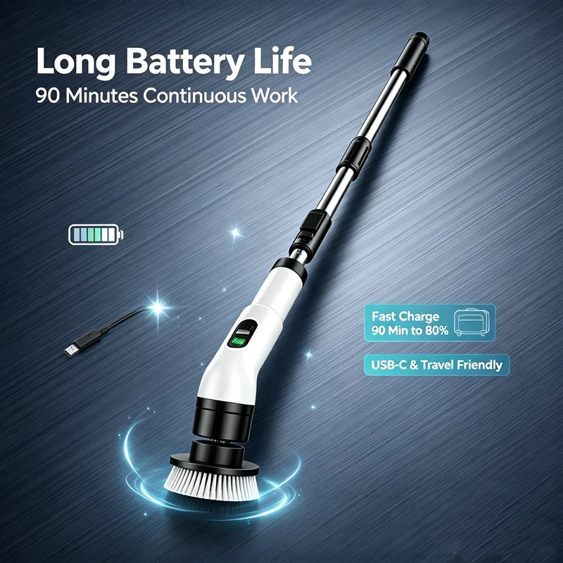 Cordless Household Spin Scrubber Kitchen Gadgets Hair Brushes Bathroom Broom Toilet  Multipurpose Cleaning Brush  Electric Mops