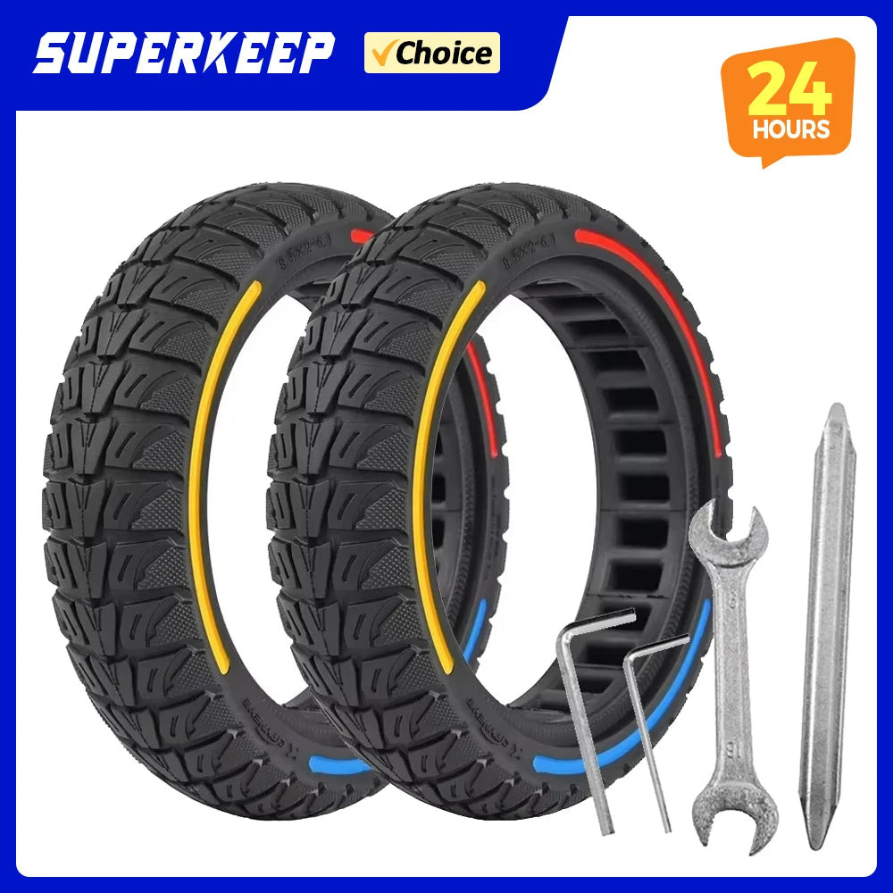 8.5 Inches Damping Durable Wheel 8.5x2-6.1 Honeycomb Solid Tire Colorful for Xiaomi M365 PRO PRO2 1S List Electric Scooter Tyre