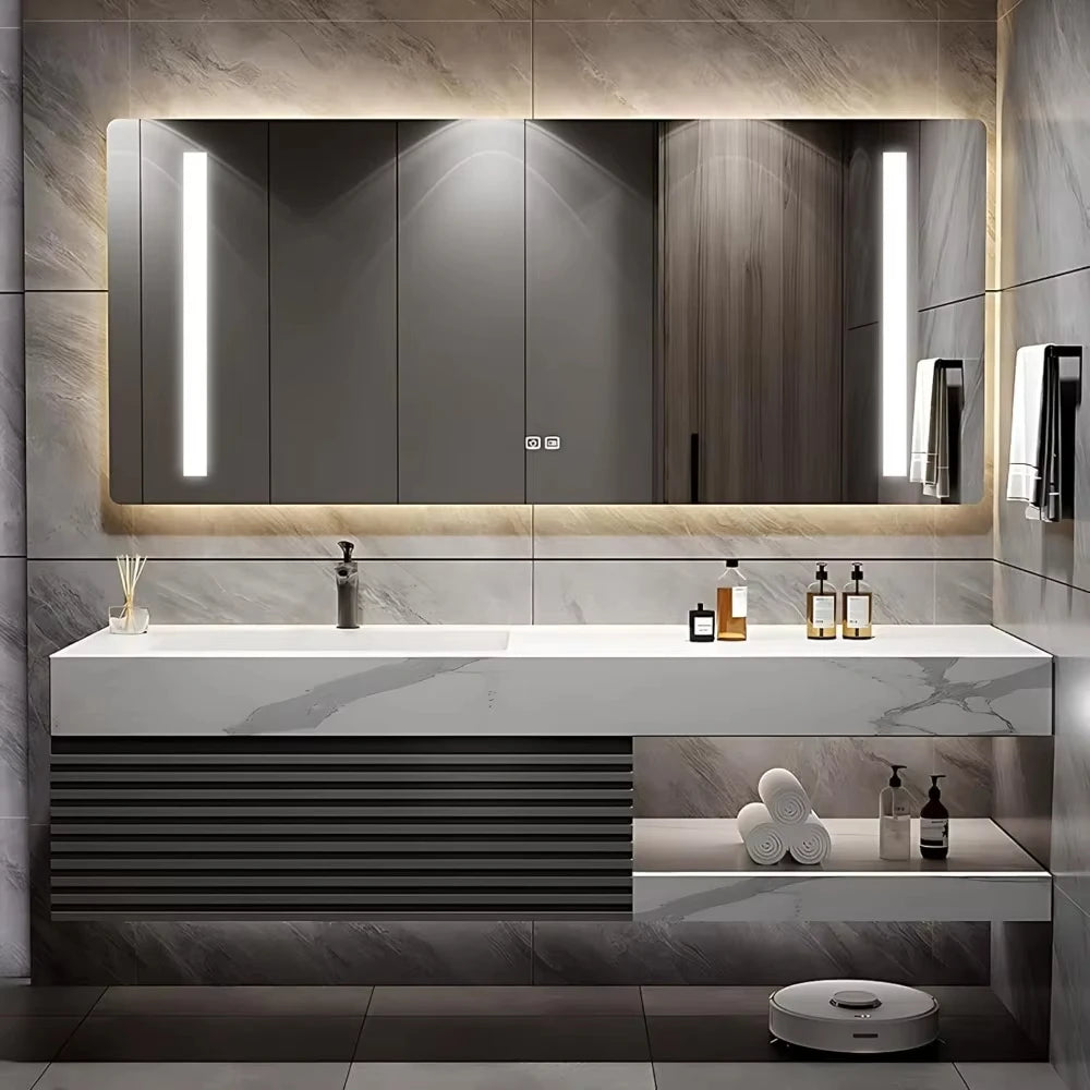 Bathroom Vanity 140 Black Solid Wood Bathroom Sinks Cabinet Together For Bathroom Furniture Cabinet Table Top Vanity Floating