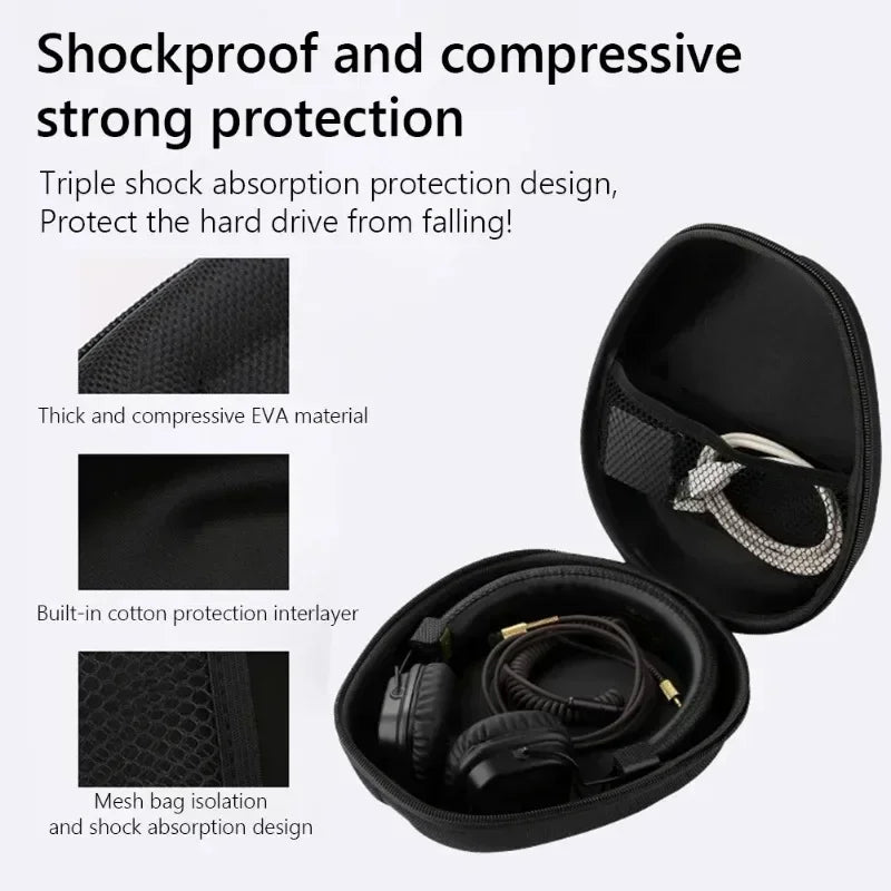 Earphone Case EVA Hard Shell Headset Protective Box Travel Headphone Carrying Bag for Xiaomi Audio-Technica Wireless Storage Bag