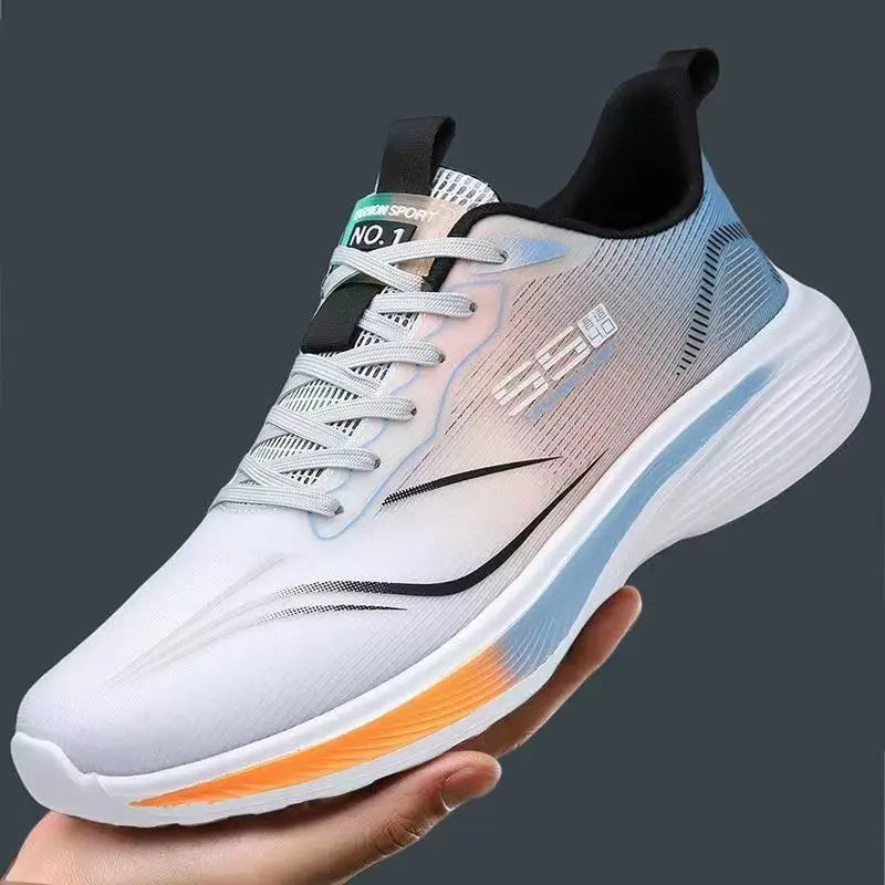 Men Breathable Mesh Running Shoes Lightweight Non Slip Soft Sole Casual Sneakers for Spring Summer
