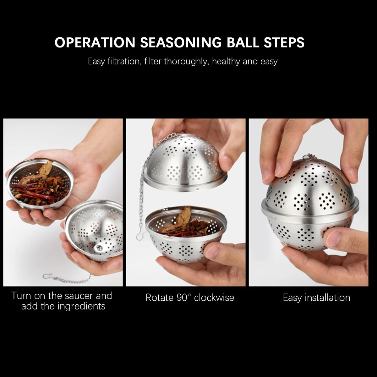 Stainless Steel Fine Mesh Tea Filter Ball Multifunctional Spices Filters Box For Kitchen Cooking kitchen Gadgets Kitchen Item
