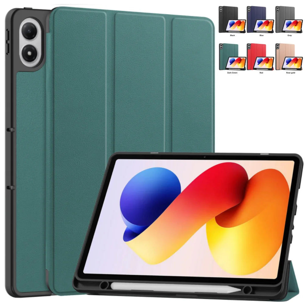 Case for Xiaomi Redmi Pad 2 Pro 12.1 inch 2025 TPU Leather Triple Fold Magnetic Cover for Redmi Pad 2Pro 12.1" with Pen Slot