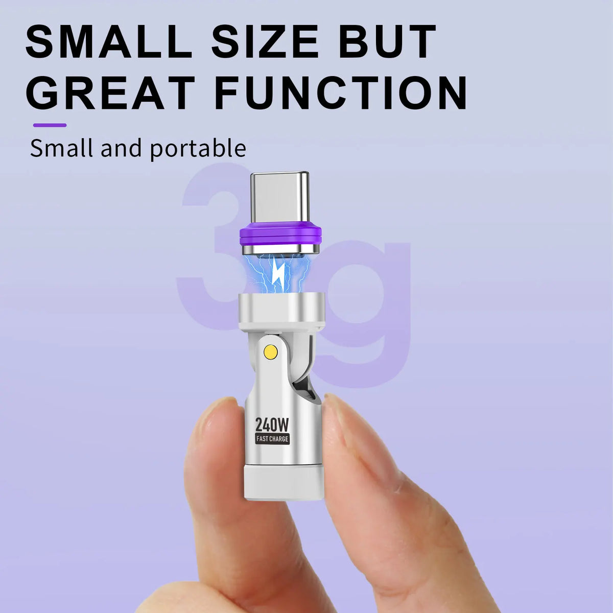 USLION 240W Magnetic Adapter USB C to Type-C Fast Charging Cable Type C Female Converter for Macbook iPhone 16 15 Xiaomi