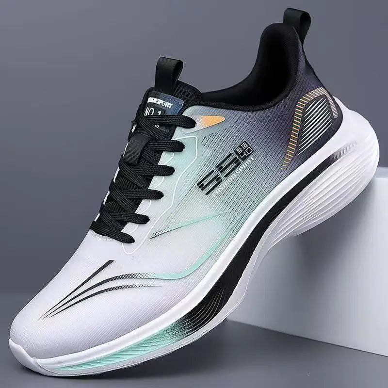 Men Breathable Mesh Running Shoes Lightweight Non Slip Soft Sole Casual Sneakers for Spring Summer