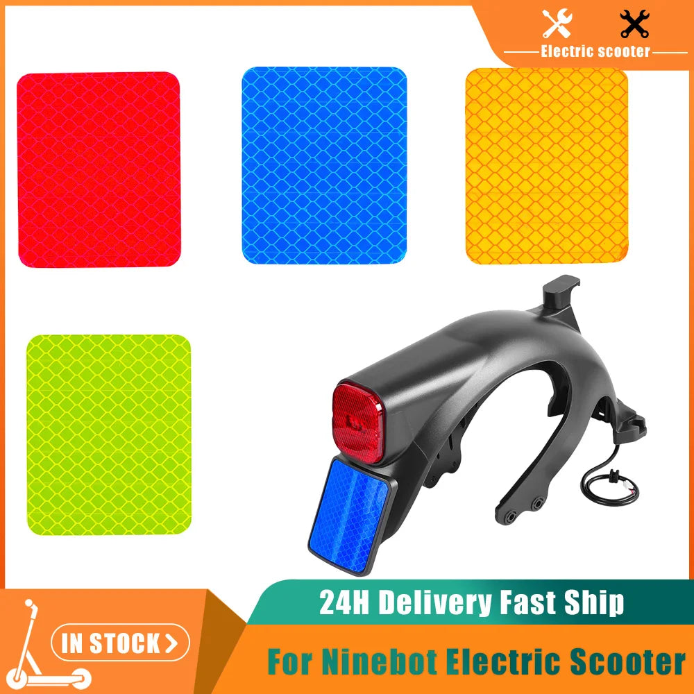 Electric Scooter Fender Reflective Sticker for Ninebot Max G2 F3 Pro Rear Mudguard Decoration for Night Safe Driving Accessories