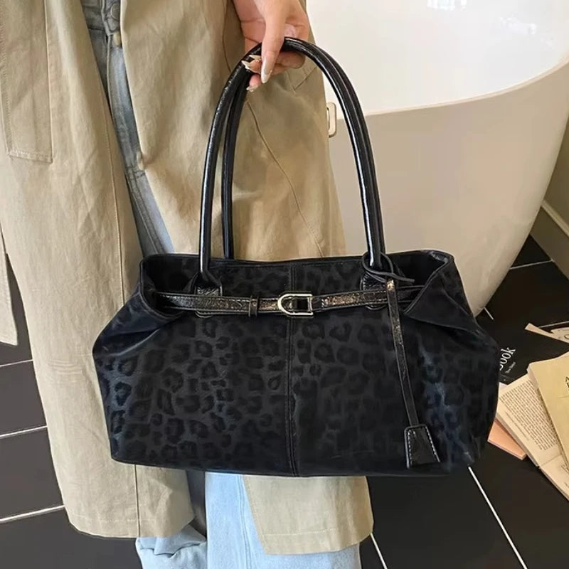 Leopard PU Leather Shoulder Bags for Women 2026 Luxury Designer Brand Trend Tote Bag Females Short Handle Handbags and Purses