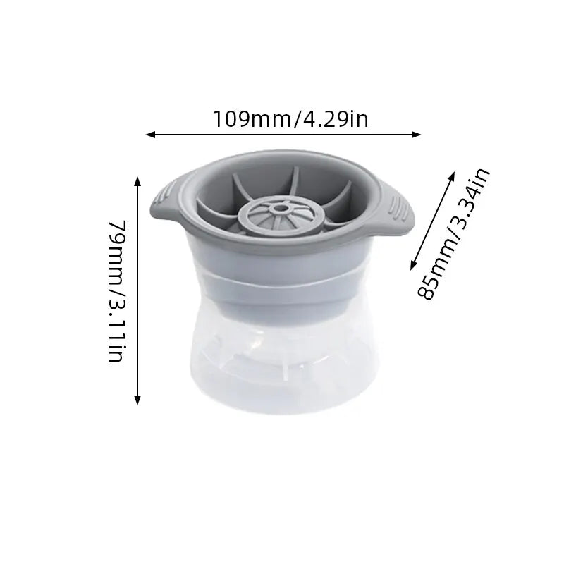 2pcs Bar Whiskey Round Ice Cube Maker Silicone Large Ball Shape Spherical Ice Cube Mould Machine Quick Freezer Kitchen Gadgets