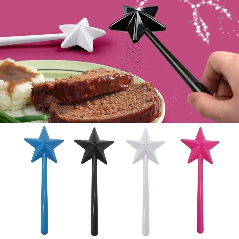 Refillable Magical Star Wand Portable Salt Pepper Spice Dispenser Shakers Set Kitchen Cooking BBQ Supplies Halloween Party Gifts