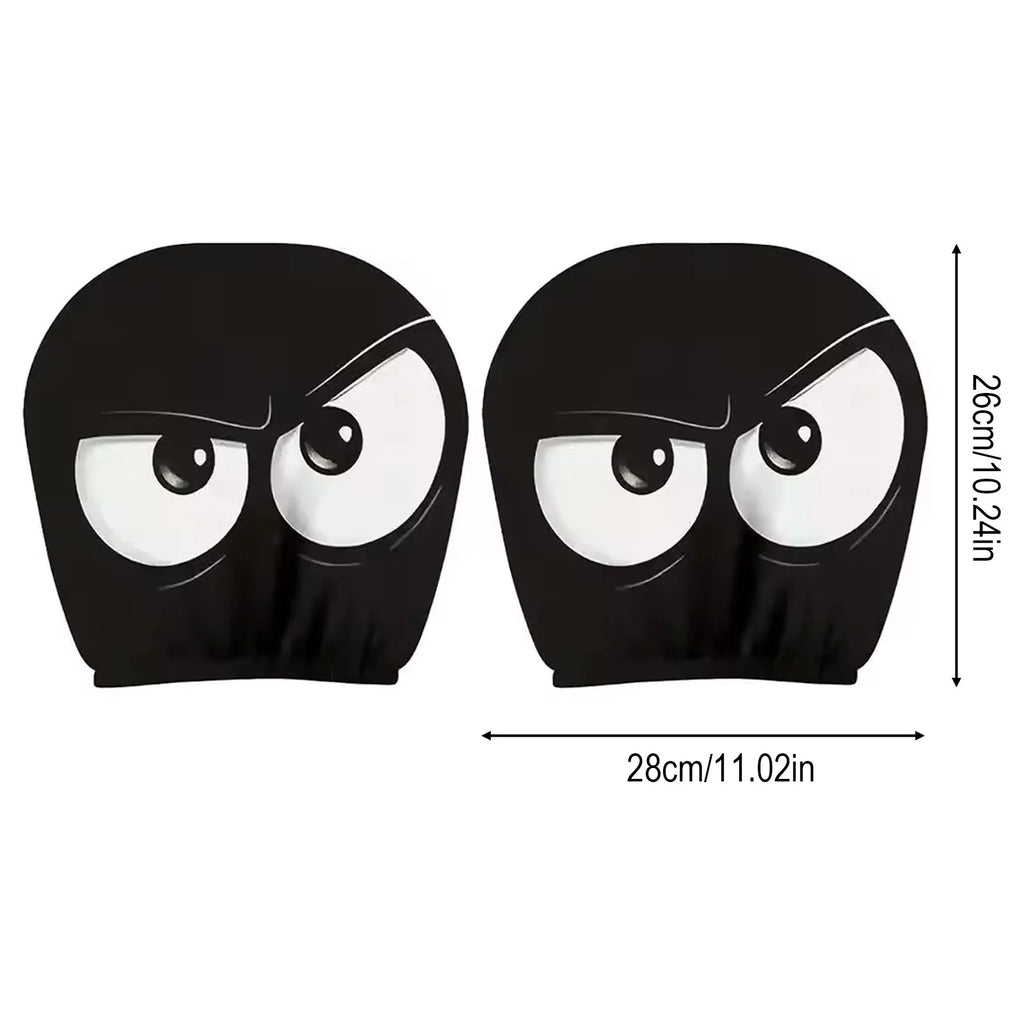 2Pcs Skull Print Elastic Car Headrest Covers Universal Funny Auto Accessories for Most Vehicles Car Halloween Party Ornaments