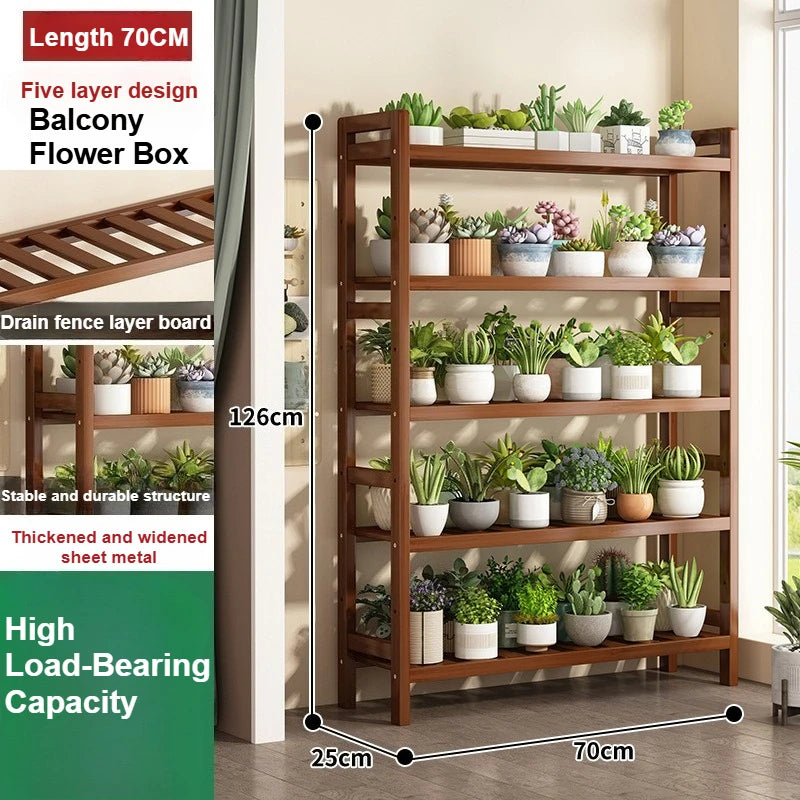 Flower Rack Storage Rack Balcony Living Room Floor Standing Indoor Household Succulent Plant Multi-layer Flowerpot Rack