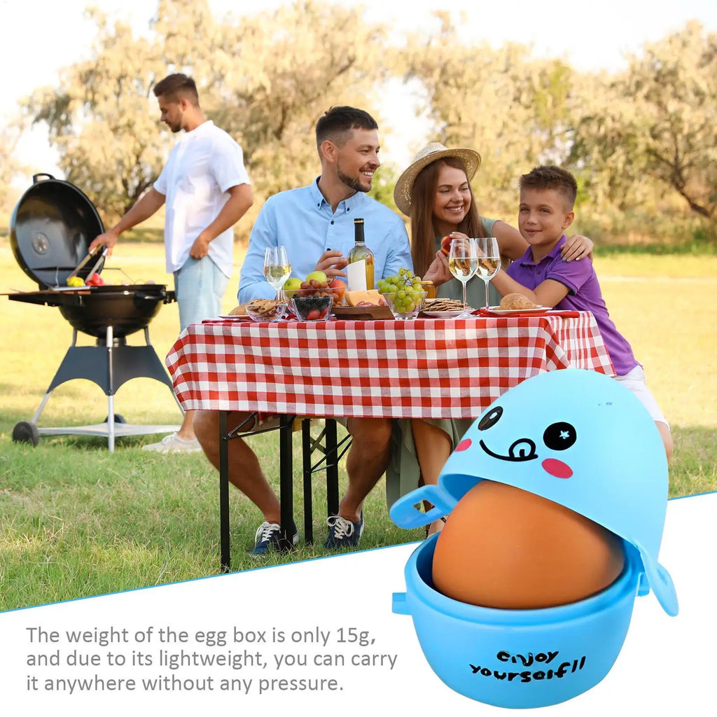 Travel Egg Container Cartoon Storage Box Portable Egg Protection Cover Kitchen Gadgets for Picnic Outdoor Travel Barbecues Home