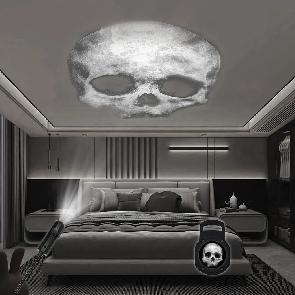 Halloween USB LED Projection Lamp,3/6pcs Patterns Light Ghost,bat,Spider,Skeleton,Halloween Atmosphere Light Festive Decoration