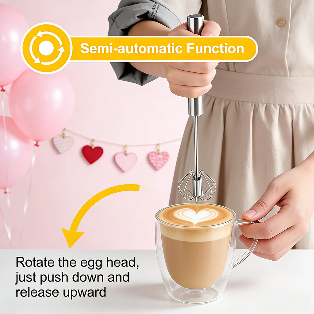 Handheld Automatic Electric Whisk One Touch Multi Function Hand Mixer for Egg Cream Powder Drink Blending Practical Kitchen Gadget Valentine Gift