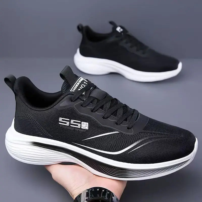 Men Breathable Mesh Running Shoes Lightweight Non Slip Soft Sole Casual Sneakers for Spring Summer