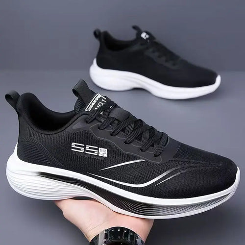 Men Breathable Mesh Running Shoes Lightweight Non Slip Soft Sole Casual Sneakers for Spring Summer