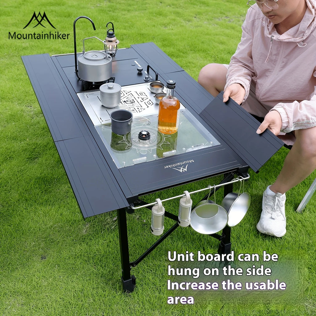 Mountainhiker New Folding IGT Camping Lift Table, Portable Outdoor IGT Cooking System, 3-5 Tables, Multi-Purpose Camping Table