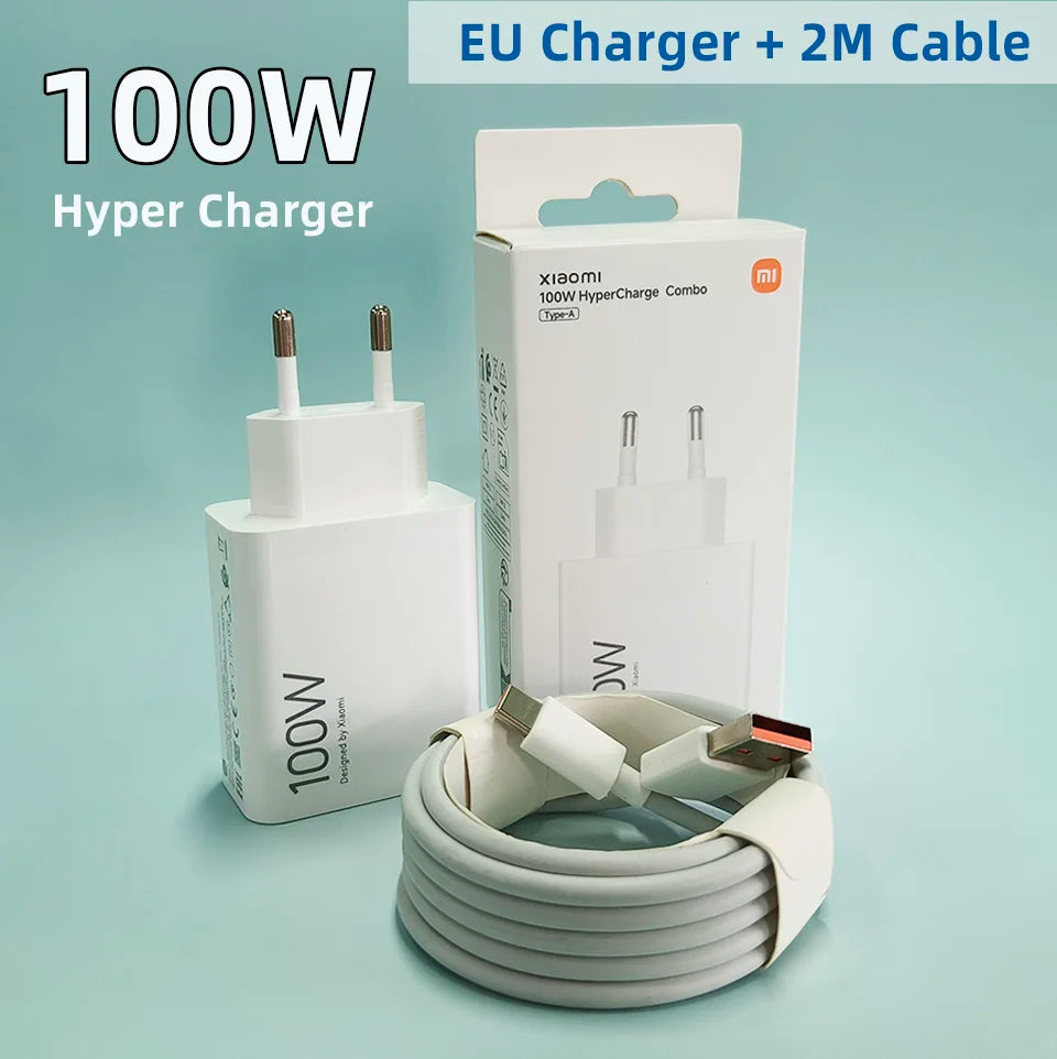 XIAOMI 100W Charger Original Mi 17 Ultra 15t Poco F8 M8 Pro F7 Redmi Phone Chargers Hypercharge Wall Adapter Type C Cable Xiaomi