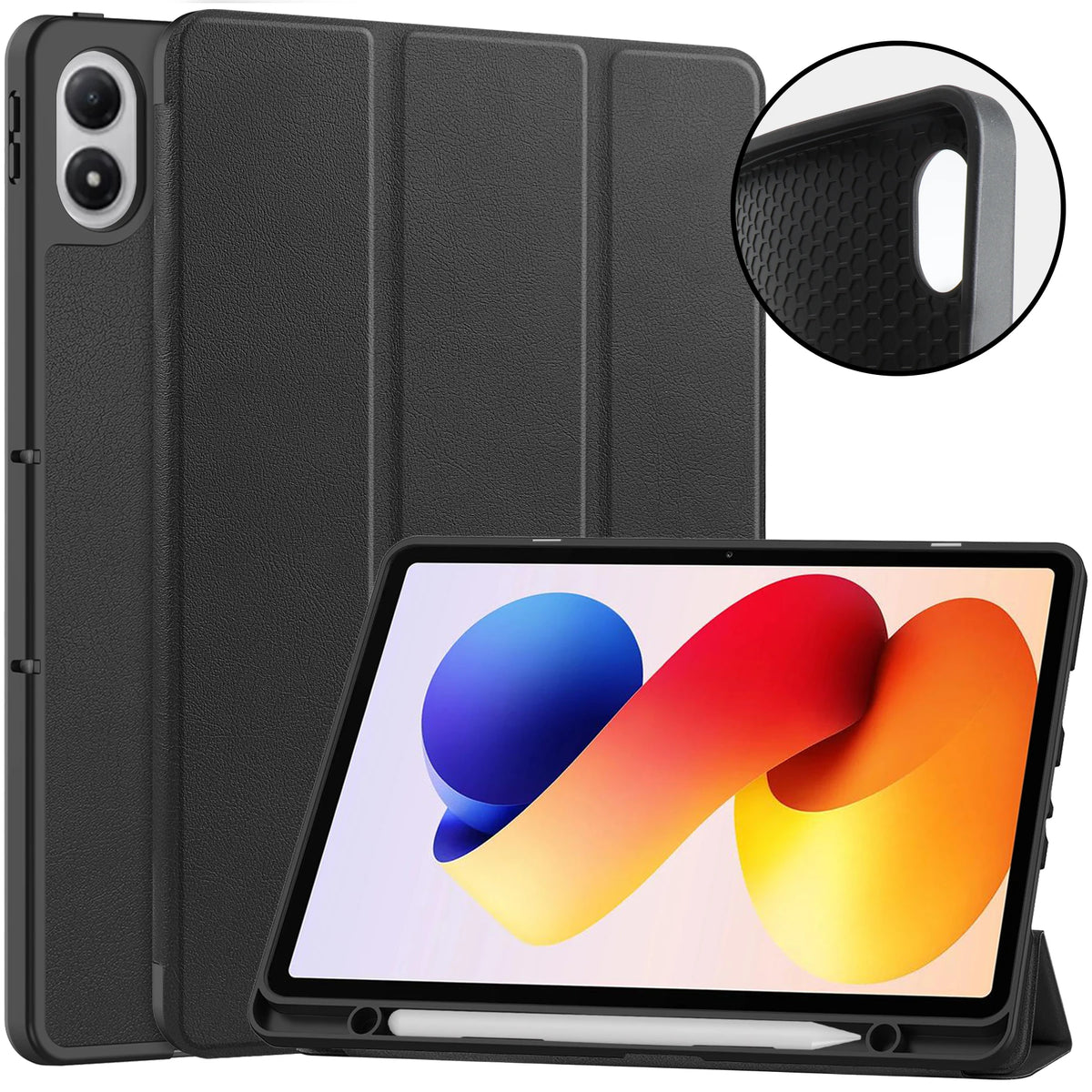 Case for Xiaomi Redmi Pad 2 Pro 12.1 inch 2025 TPU Leather Triple Fold Magnetic Cover for Redmi Pad 2Pro 12.1" with Pen Slot