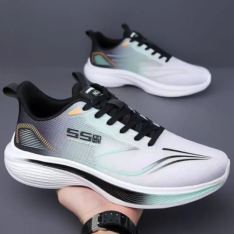 Men Breathable Mesh Running Shoes Lightweight Non Slip Soft Sole Casual Sneakers for Spring Summer