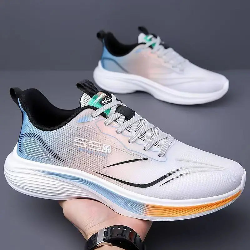 Men Breathable Mesh Running Shoes Lightweight Non Slip Soft Sole Casual Sneakers for Spring Summer